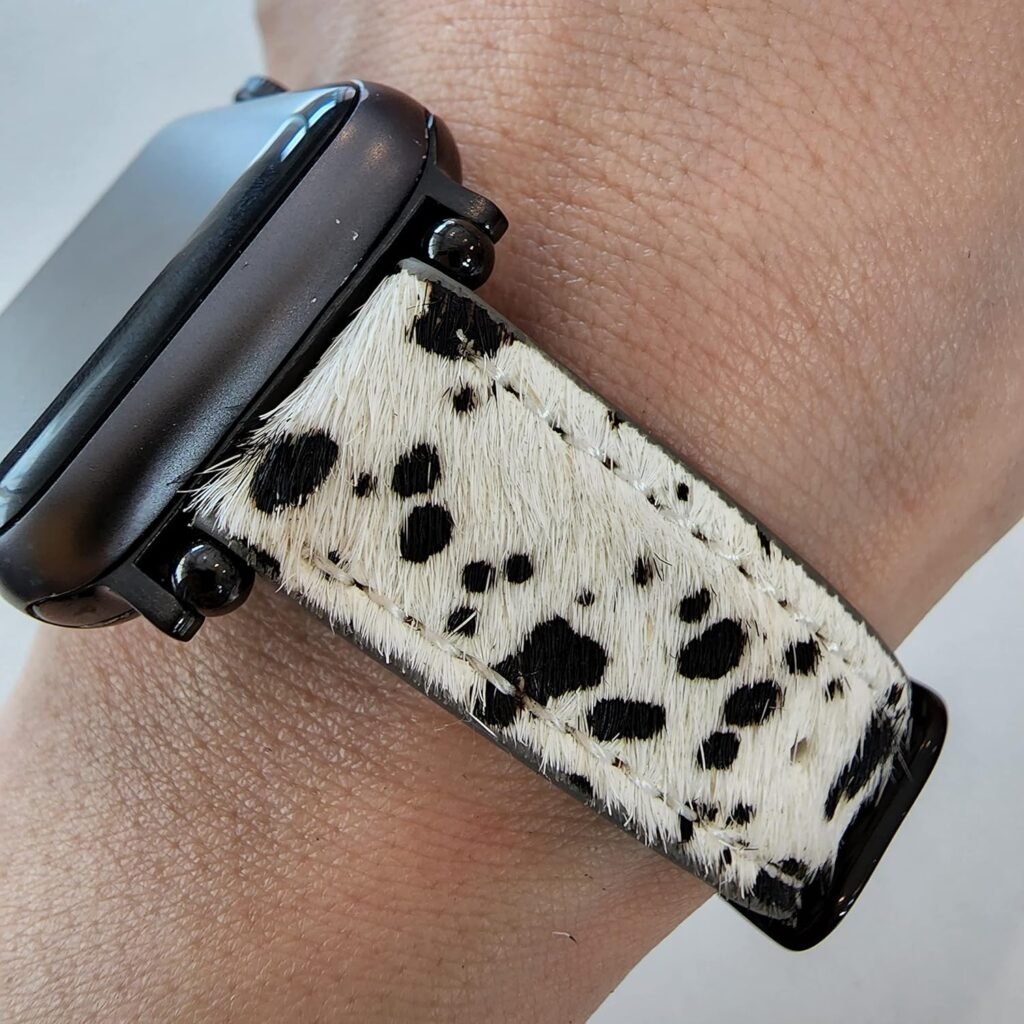DSAAplus Furry Cow Leather Band For Apple Watch Band 38mm 40mm 41mm 42mm 44mm 45mm 49mm, Ultra2 1 Replacement iWatch Strap