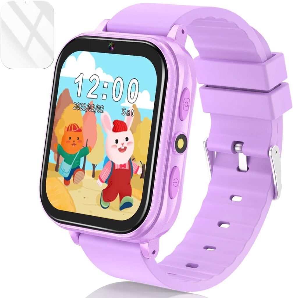 Kids Smart Watches Girls Educational Toys Gifts with Audiobook Learn Card Puzzle Games, HD Touch Screen Camera Music Pedometer Flashlight, Toys for Girls Ages 4-12 Year Old Girl Birthday Gift