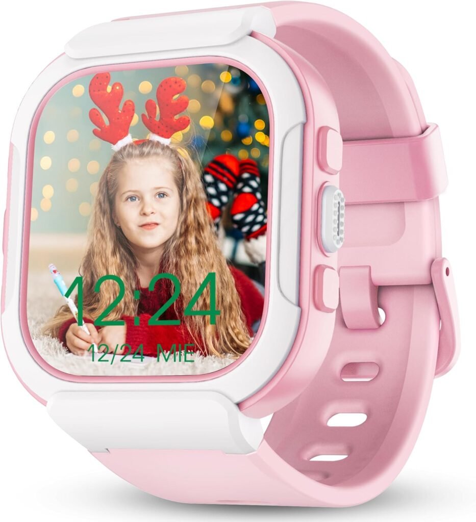 ZOSKVEE Kids Smart Watch, IP68 Waterproof Kids Fitness Tracker Watch with 1.4 DIY Watch Face, Heart Rate/SpO2/Sleep Monitor, Pedometer, Alarm Clock and Game, Gifts for Teens Girls 5-12 Years Old